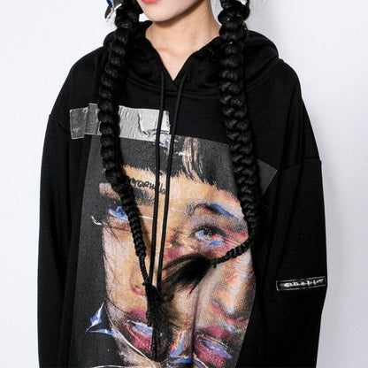 Hoodie Men Rock Gothic Girl Punk Letter Hooded Tops Hip Hop Harajuku