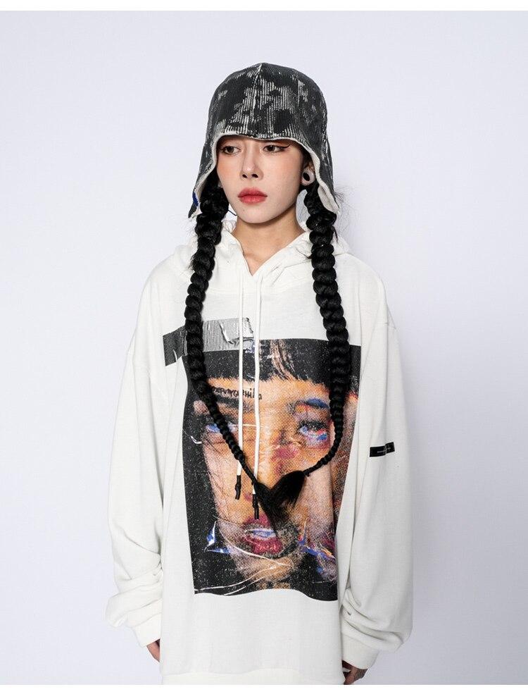 Hoodie Men Rock Gothic Girl Punk Letter Hooded Tops Hip Hop Harajuku