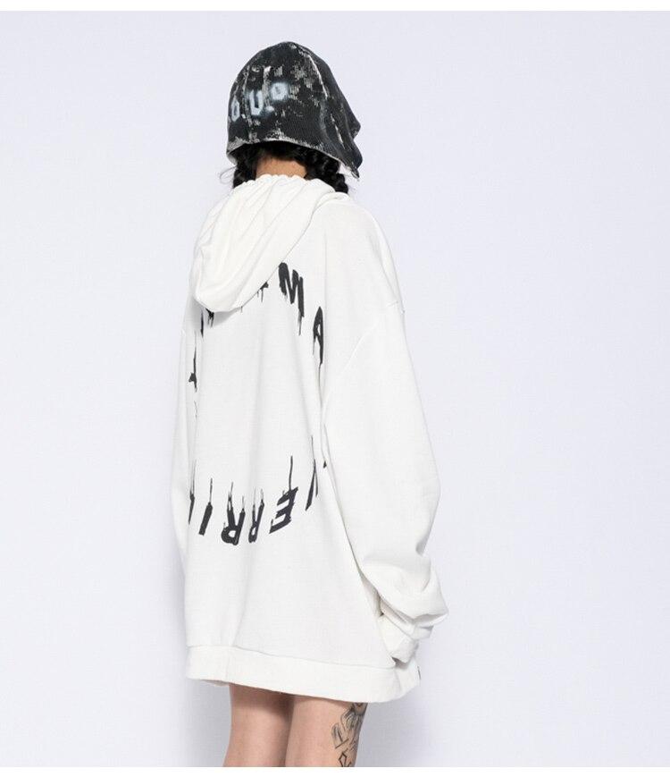 Hoodie Men Rock Gothic Girl Punk Letter Hooded Tops Hip Hop Harajuku