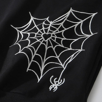 Hoodie Men Harajuku Letter Inkjet Heart-shaped Net Print Pullovers