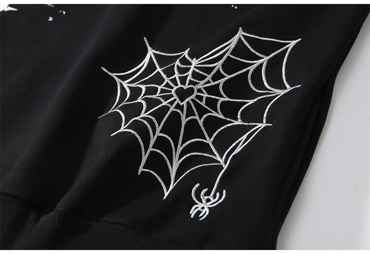 Hoodie Men Harajuku Letter Inkjet Heart-shaped Net Print Pullovers