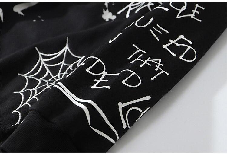 Hoodie Men Harajuku Letter Inkjet Heart-shaped Net Print Pullovers