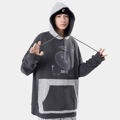 Hit Color Patches Loose Retro Sweater
