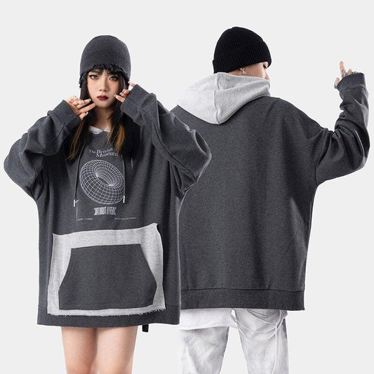 Hit Color Patches Loose Retro Sweater