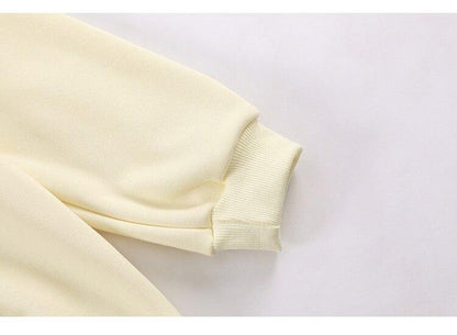 Hoodie Men Furry Patchwork Big Pockets Letter Graphic  Embroidery