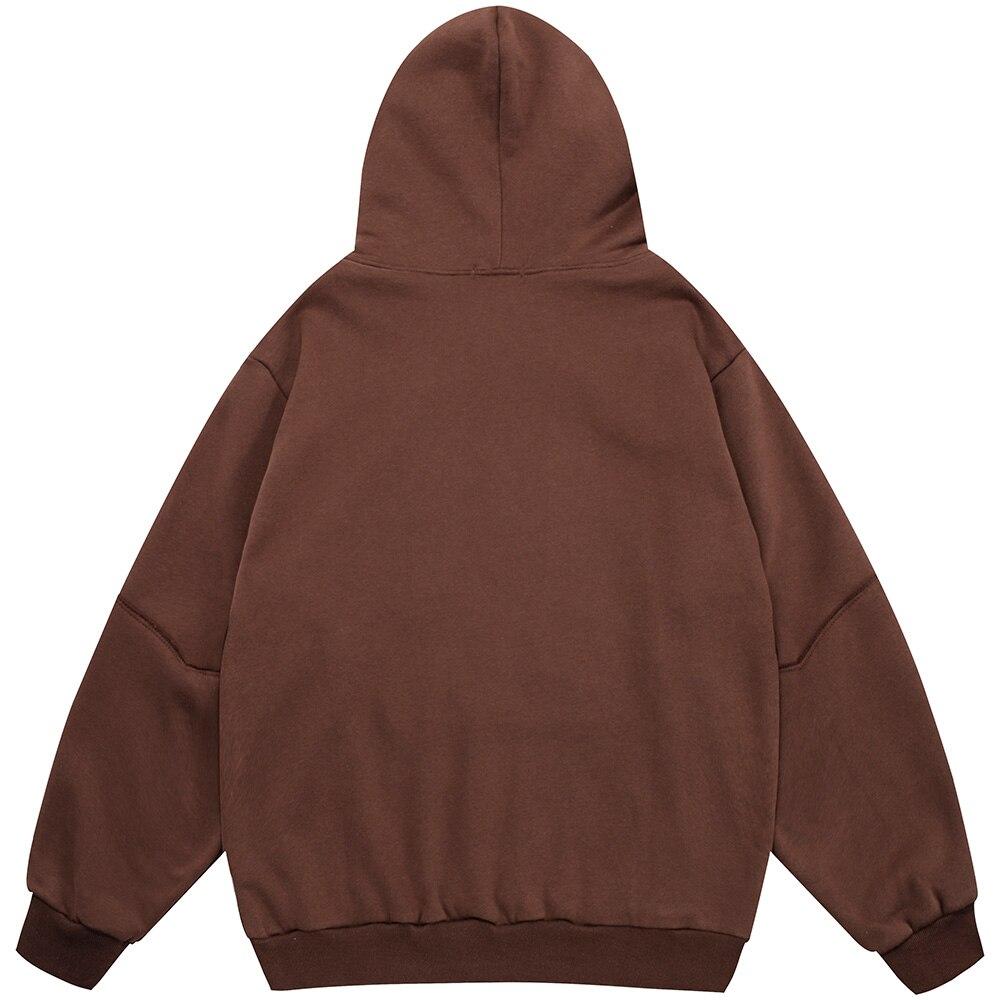 Hoodie Men Heart Bone Graffiti Fleece Warm Pullover Couple Oversize