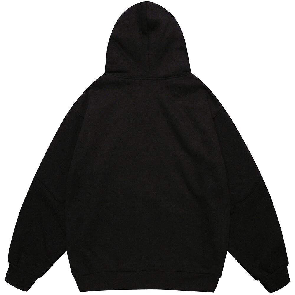 Hoodie Men Heart Bone Graffiti Fleece Warm Pullover Couple Oversize