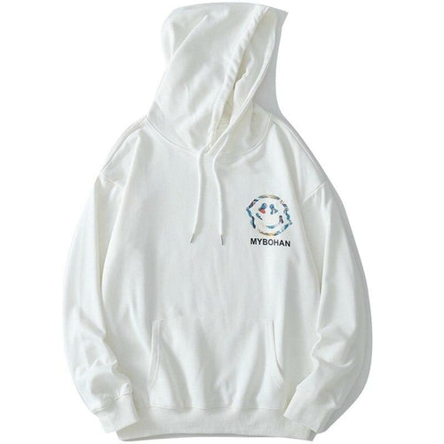 Hoodie Men Colorful Funny Illustration Print Hooded Pullovers Japanese
