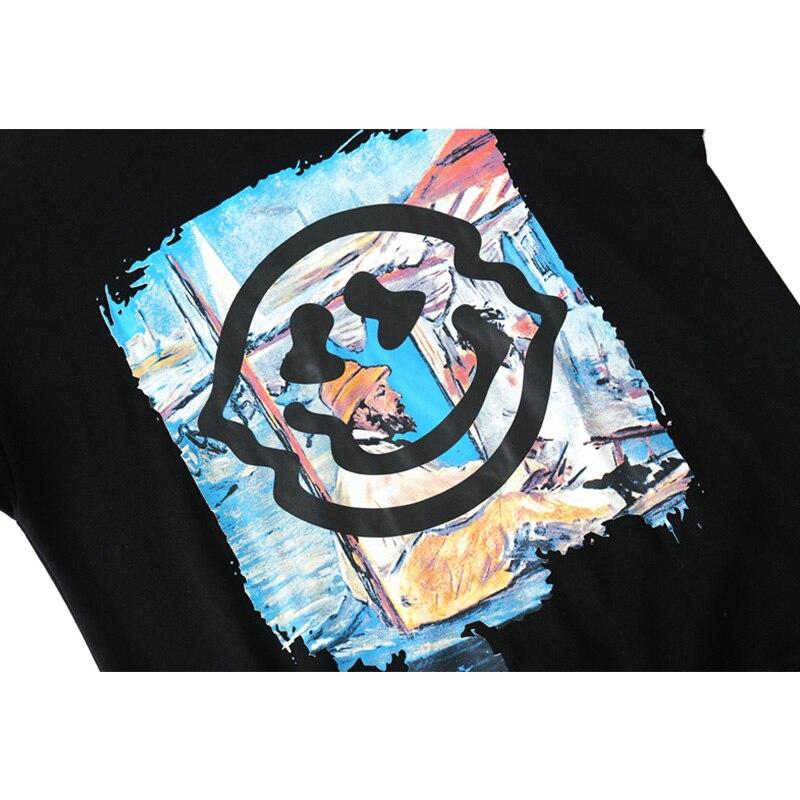 Hoodie Men Colorful Funny Illustration Print Hooded Pullovers Japanese