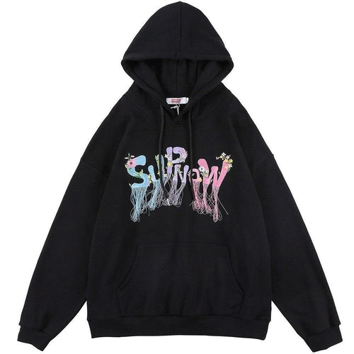 Hoodie Flowers Embroidery Tassel