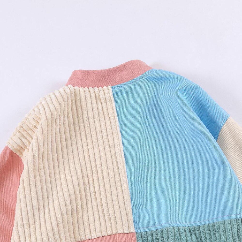 Jacket Men Colorful Patchwork Coat High Street College Style Outwear