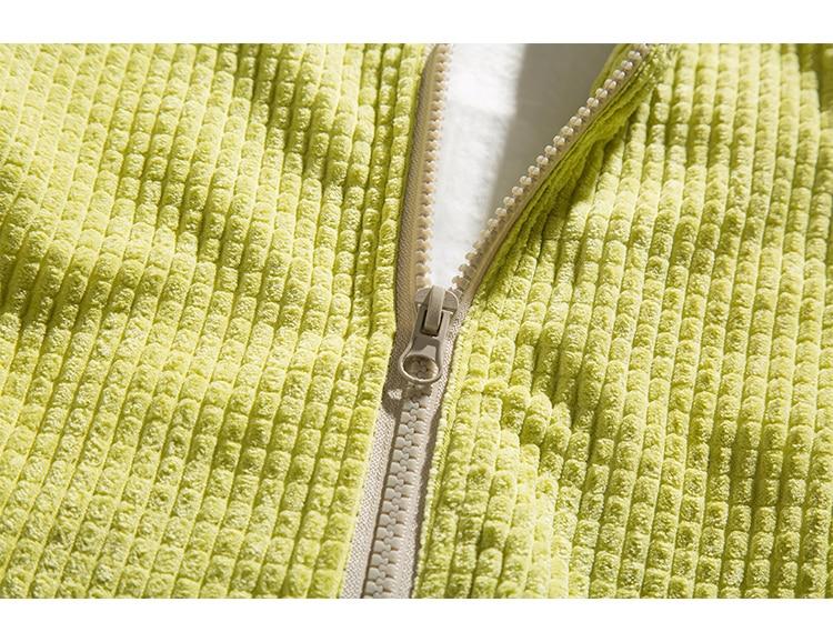 Unisex Track Jacket Color Block Drawstring Loose Cozy