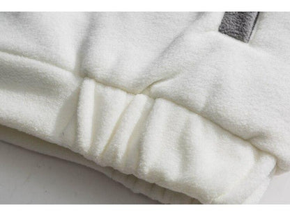 Jacket Men Letter Embroidery Color Block Soft Cozy Zipper Coats Unisex