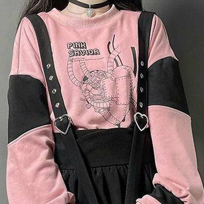 Vintage Women Gothic Punk Lolita Dress Casual High Waist Long Sleeve